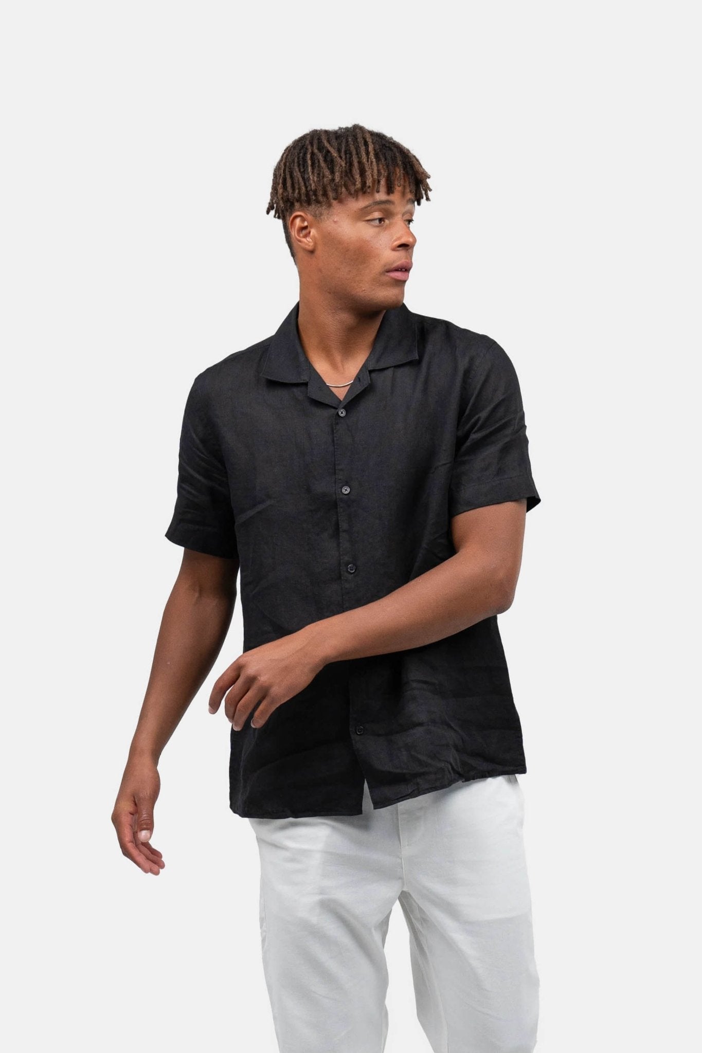 Kortærmet Hørskjorte Sort | Skagen-clothing.dk